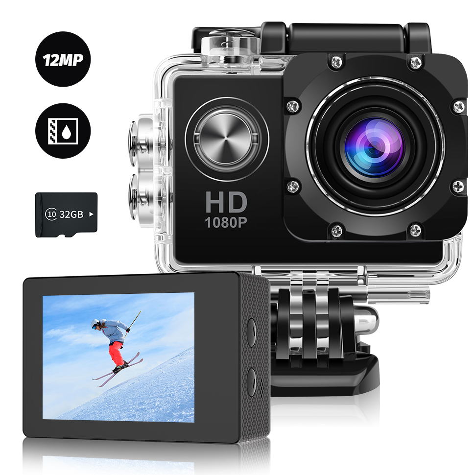 AT-L202 Action camera 1080p 120 degree wide angle lens