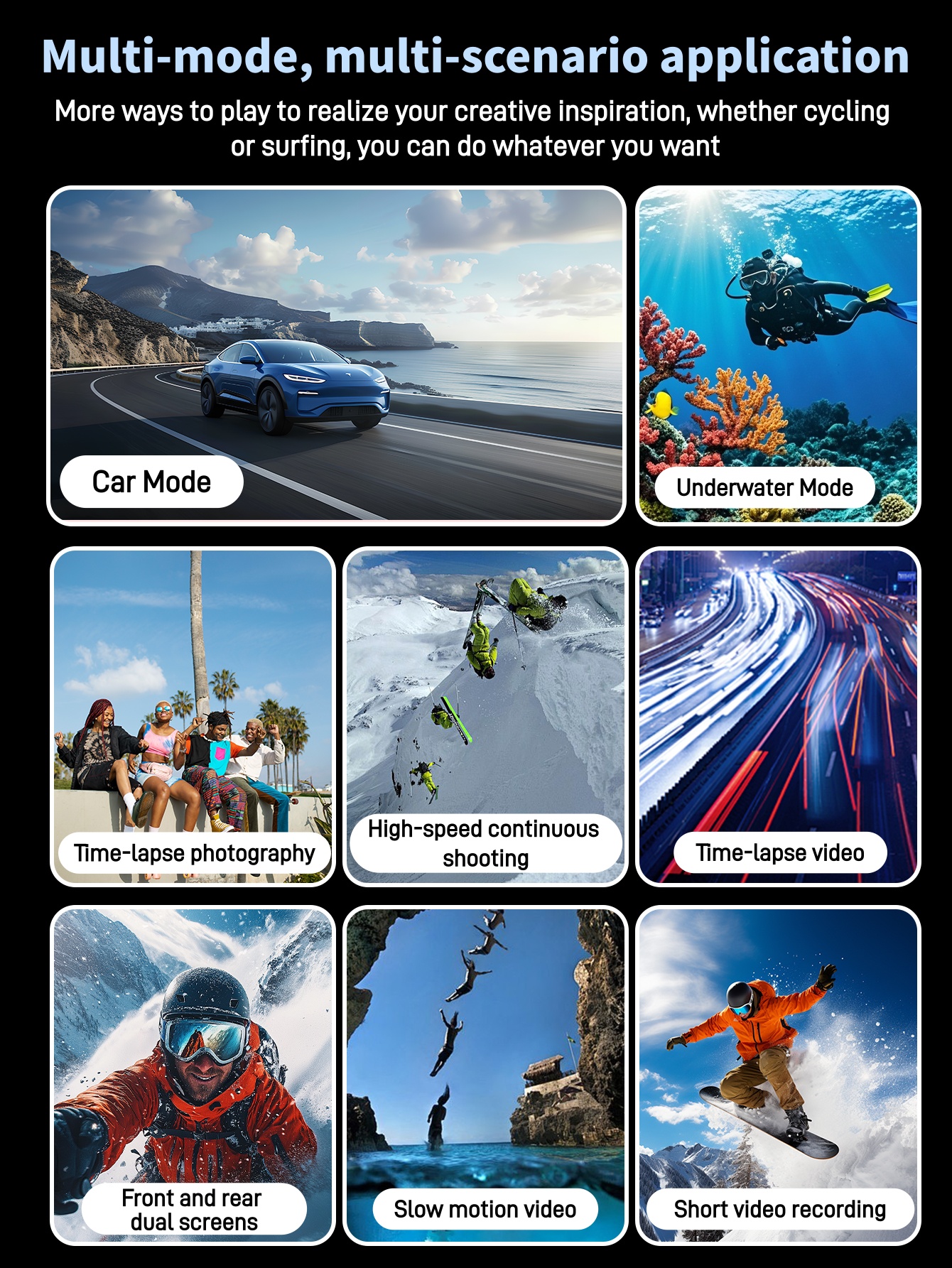 AT-M90TR 2.2 inch 5K 60fps EIS Action Camera