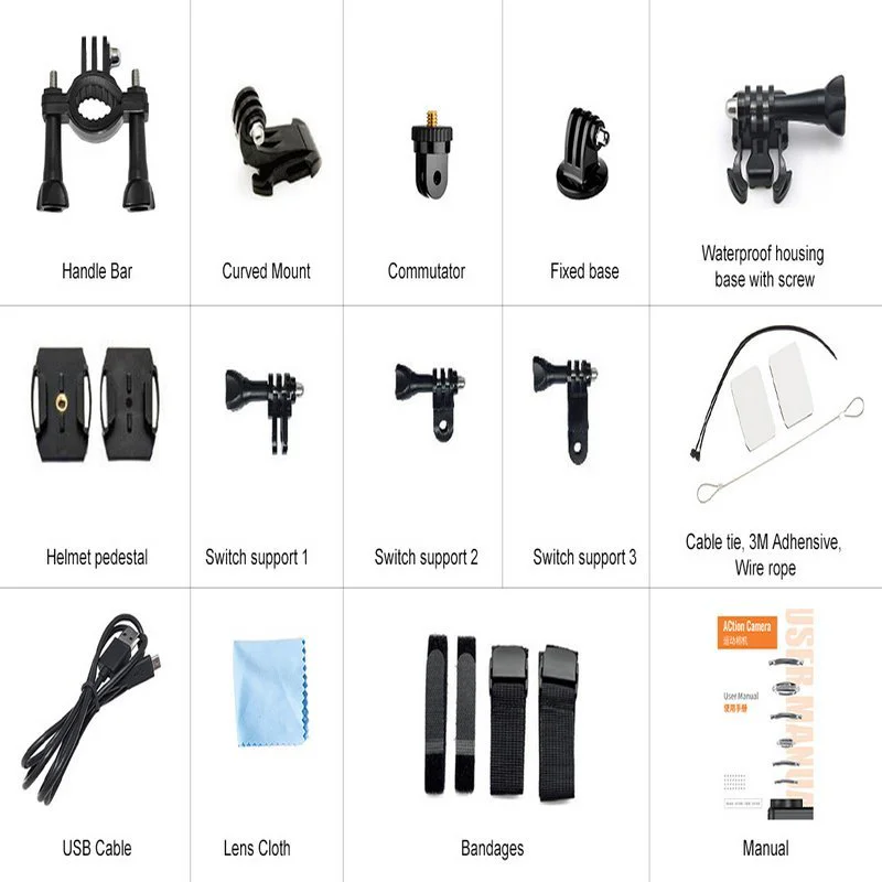 AT-M84TR action camera accessory kit view AT-M84TR action camera accessory kit view