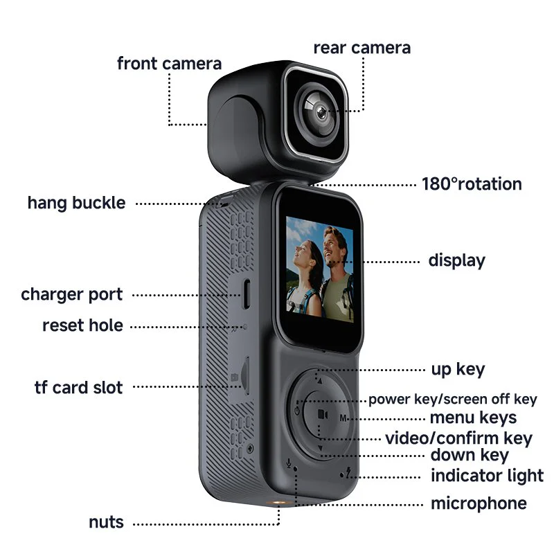 AS-Q3 action camera product detail view AS-Q3 action camera product detail view
