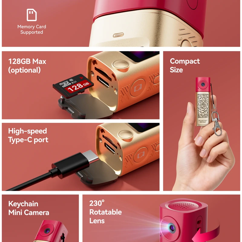 AC-G10 Lipstick mini camera multi-angle detail view AC-G10 Lipstick mini camera multi-angle detail view