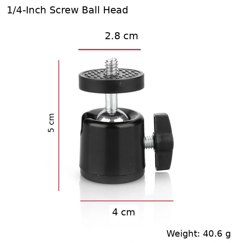 Universal Hot Shoe Mini Ball Head side angle image position