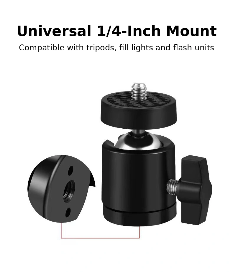 Universal Hot Shoe Mini Ball Head accessory mounting image position
