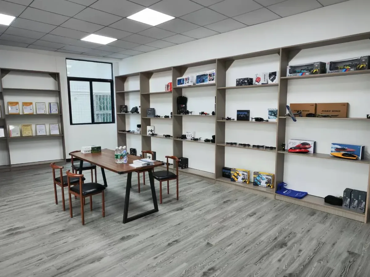 Product showroom sample room for model option review