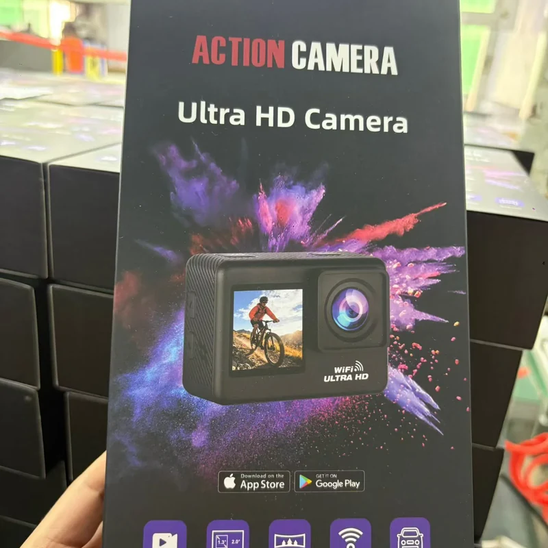 Action camera retail box display for packaging and channel planning