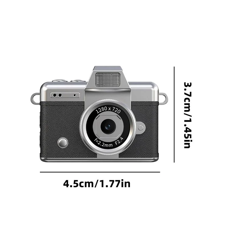 LK027 screen and control detail LK027 black mini camera with size dimensions