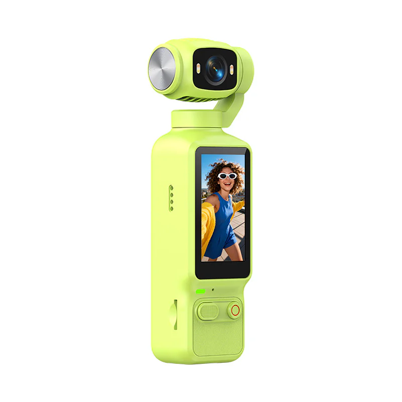 AT-H32 green pocket camera angle view showing the lens and side profile