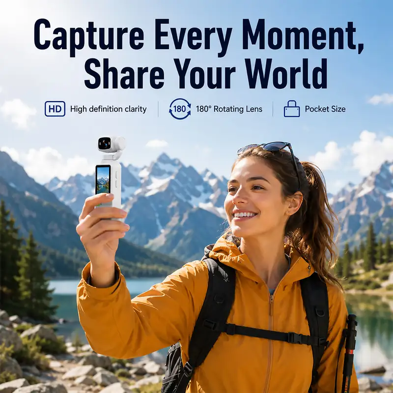AT-H32 rotating-lens pocket camera in a handheld outdoor scene