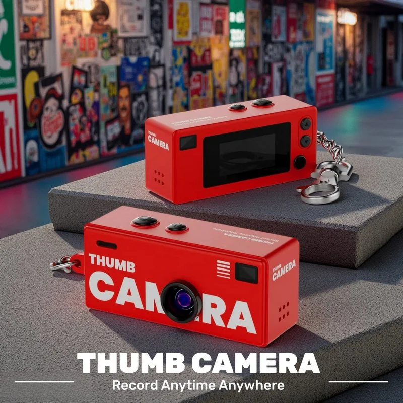 Red AC-G6 mini camera in an urban product scene