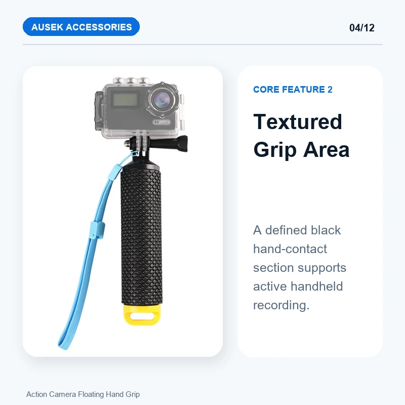 Action Camera Floating Hand Grip - Textured Grip Area product detail