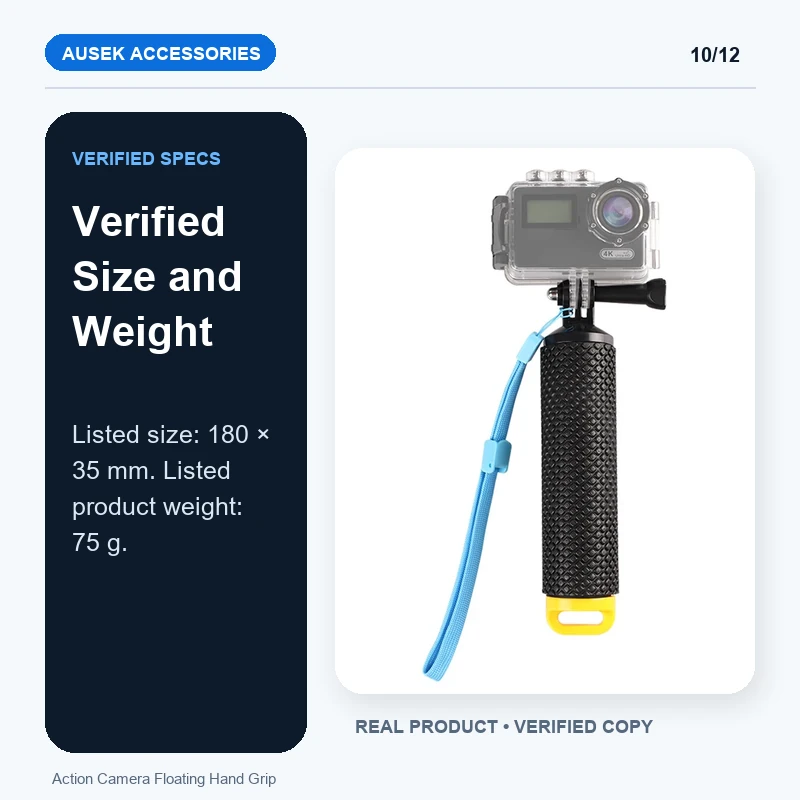 Action Camera Floating Hand Grip - Verified Size and Weight product detail
