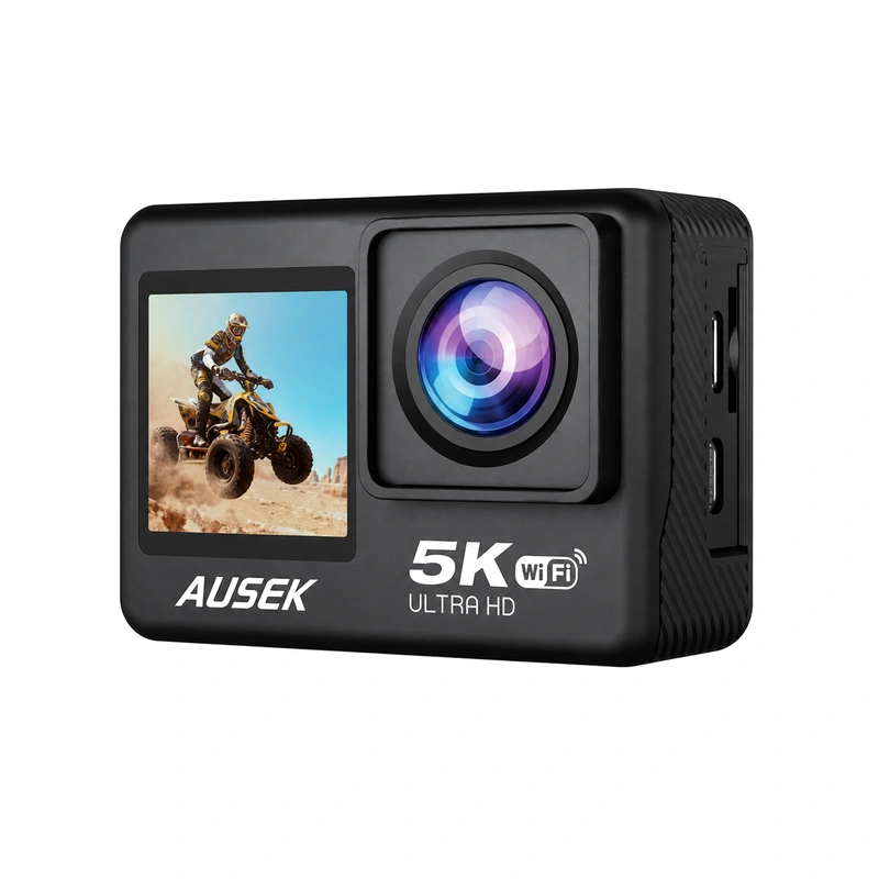AT-M60TR front display, lens and camera body in an angled product view.